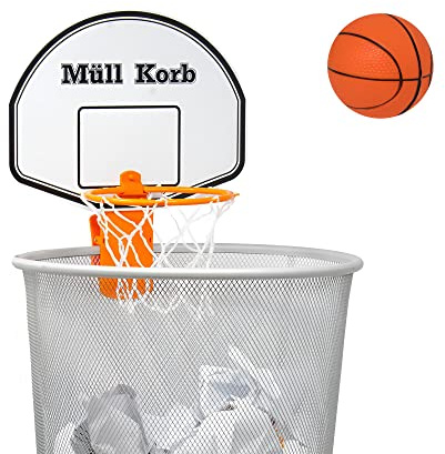 Mini basketkorg för papperskorgen/papperskorgen med liten boll - kul för rummet, kontoret, hemmet, barn, sport, leksaker