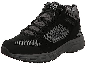 Skechers Herren Oak Canyon Ironhide trekking shoes,hiking boots, Black Suede Mesh Pu Charcoal Trim, 43 EU