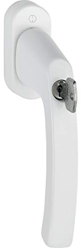 Hoppe 11780666 Fenstergriff LIÈGE-Secu100-Druckknopf-Schließzylinder, 7x40, weiß,
