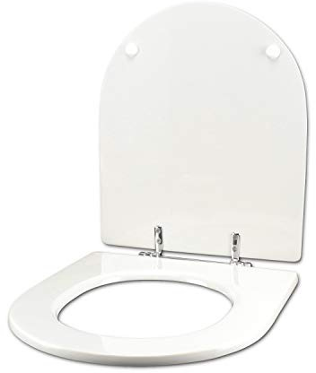 Abattant WC pour HATRIA DOLCEVITA, Abattant Toilette comme original blanc avec charnière à tube chromé