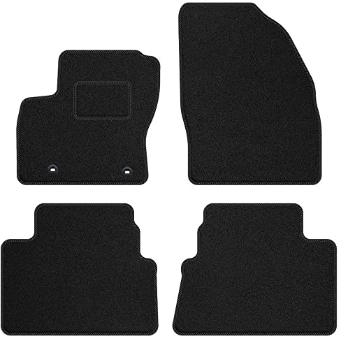 MOTOS Standard Velours-Fußmatten passend für Ford Kuga I 2008-2012 4 Steckbefestigungen - Standard, Gewebt, Schwarz fußmatten auto - Erleben Sie neuen Fahrkomfort mit einem Automatten Satz für Ihr Aut
