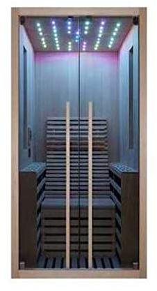 Bagno Italia Sauna infrarouge pour deux personnes 100x130 cm avec fonction bluetooth chromothérapie irradiante en carbone