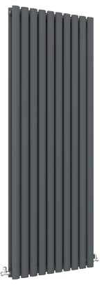 Anthracite Vertical Radiator 1600x590mm Oval Double Panel Bathroom Column Designer Radiator Central Heating