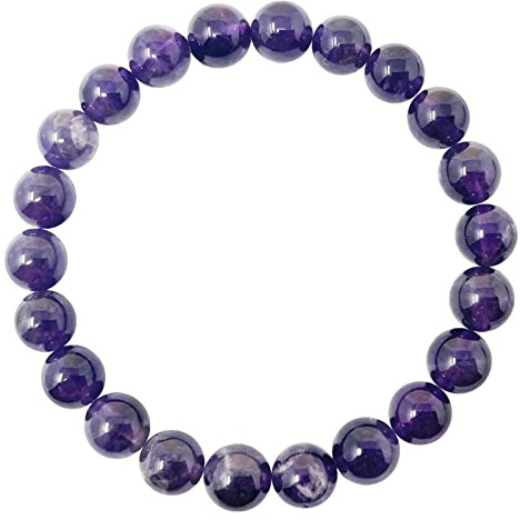 cotigo - Pulsera de Piedra Natural - Pulsera Hilo Elastico con Cuentas Piedra Natural - Distintas Piedras Semipreciosas para Mujer, Hombres Yoga Regalo (AMATISTA)