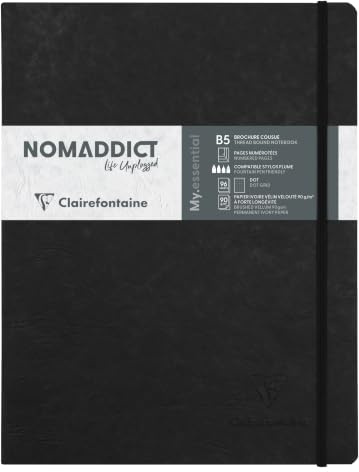Clairefontaine 794431C Kladde MyEssential Nomaddict B5 96 Blatt dot Schwarz