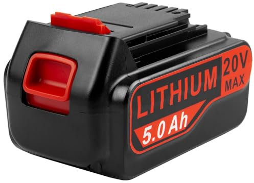 18V 5Ah Battery for Black and Decker, ASUNCELL MAX 20V Replacement Li-ion Battery for Black + Decker Cordless Power Tool System Compatible with all 18 V BLACK+DECKER Products BL2018-XJ
