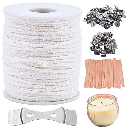 Mechas para velas de algodón, mecha plana trenzada, mechas para velas, mechas largas, mecha de vela natural, mecha de vela orgánica, mecha de vela natural para hacer velas