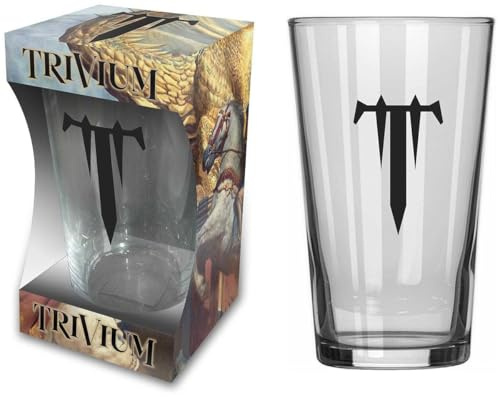 Trivium Beer Glass in The Court of The Dragon Band Logo Official Boxed One Size