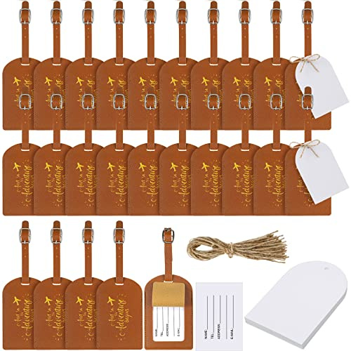 Amylove Wedding Favor Luggage Tags, Bridal Shower Gifts, Brown