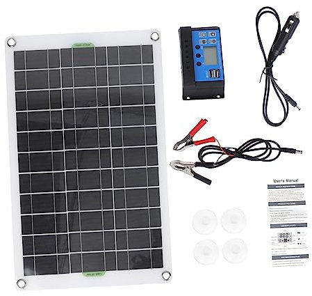 Parliky Kit Pannello Solare Portatile da 300W Caricabatterie 12V, e Leggero per Auto, Camper, e Outdoor
