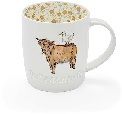 Cooksmart British Designed Barrel Coffee Mug | Ceramic Coffee Mugs for Home or Work | Large Mugs for Hot Drinks | Tea and Coffee Cups - Angus