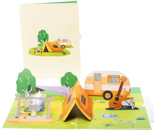 myDreamwork® Premium Gutschein zum Wandern, Camping, Zelten oder Klettern | Reisegutschein für Bergsteiger und Wanderer I 3D Pop Up Einladungskarte für Wanderurlaub (20x15cm)