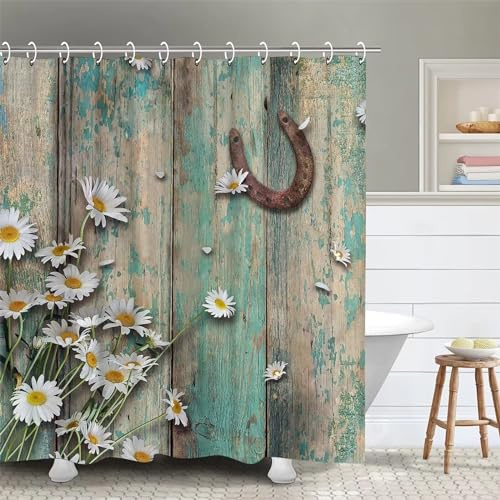 Tenda Doccia 90x220cm Tenda Vasca da Bagno Antimuffa Impermeabile Antibatterica Poliestere Lavabile in Lavatrice 3D Tenda Esterno con 12 Ganci per Famiglia Appartamento Hotel Decor Fiori bianchi