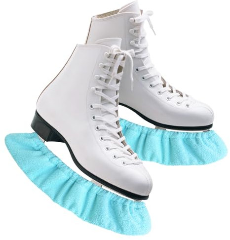 Cuayaes 1 Paar Kufenschoner für Schlittschuhe, Größe M Elastische Eishockey Schlittschuhe oder Eiskunstlauf Kufenschoner für Jugendliche Mädchen und Jungen (Hellblau)