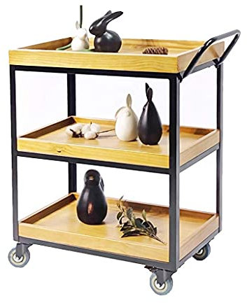 UPGENT Trolley Outdoor-Getränkewagen Beauty Trolley Barwagen Getränkewagen Lebensmittelwagen Catering-Wagen Grillwagen Getränkewagen für Zuhause, Wohnzimmer (Gold) (Gold) (