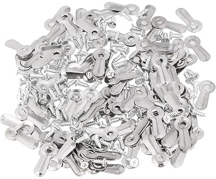 Angoily 200pcs Silver Melon Tablets Photo Frame Clips Back for Framing Decorative Accessory
