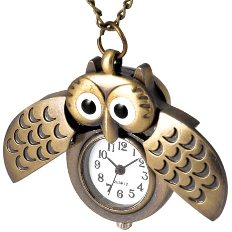 LIFKOME kreative Taschenuhr Eule Klassische Retro-Taschenuhr Klassische Uhren für Herren Vintage-Uhren für Herren Modische beliebte Digitale