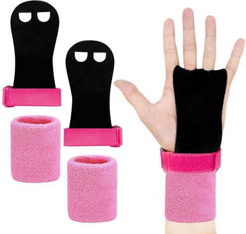 CZ Store ✮Marque Française✮ Paire de manique Gym Enfant/Adulte ✮Garantie A Vie✮ Gants Gym en Cuir en Cuir|4 Tailles 2 Couleurs|Protection Paumes pour Exercice Traction/Barre/Gymnastique/Poids