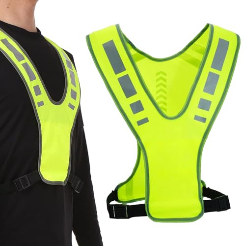 vcsjw Warnweste Fahrrad,Flexibel Einstellbar Reflektierende Weste,Reflektorweste Fahrrad,Reflektierende Jacke,Laufweste Reflektierend,Warnweste,Für Damen & Herren - Atmungsaktiv - Leicht