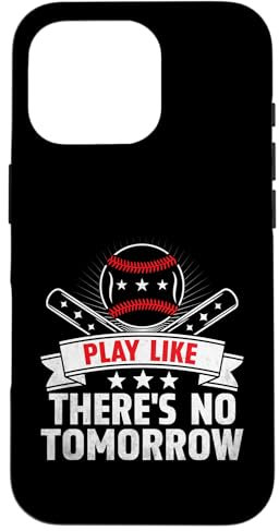 Coque pour iPhone 16 Pro Jouez comme il n'y a pas de tomorrow Catcher Pitcher Softball