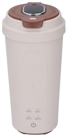 Mini Hervidor Eléctrico de Viaje, Caldera de Agua Recargable de 500 Ml con Alimentación USB con 4 Temperatura, Botella de Calentador de Agua para el café de té de Fórmula para