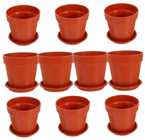 BEBEMOKO 10sets Vasi Con Sottovaso Drenaggio Vasi Per Resistenti Ed Per e Ornamentali