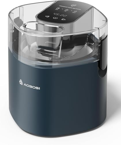 AAOBOSI Eismaschine: Automatische 1,5L Doppelt-isolierte Gefrierschale, Soft-Eis, Gelato, Sorbet, Frozen Yogurt Maker mit Timer