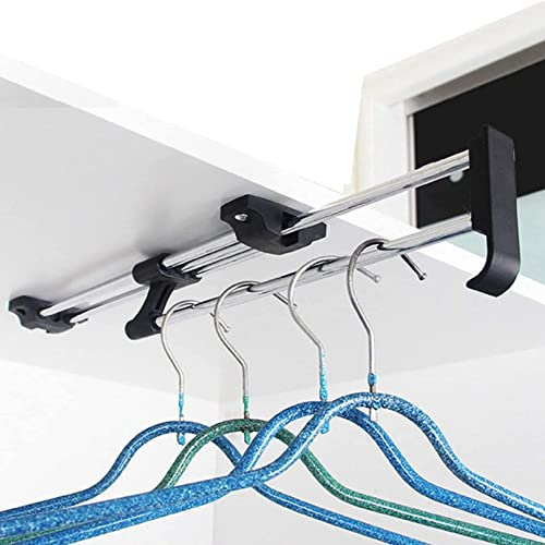 MKYOKO Porte-Serviettes Extensible pour vêtements, Tringle à vêtements Robuste et Polyvalente, Porte-Serviettes pour Rangement de Placard, Organisateur de Placard de buanderie/Multicolore