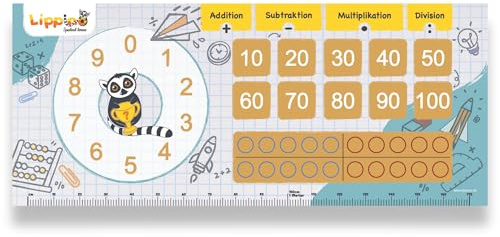 Manjato Mathematik-Lernmatte ab 5 Jahren – Zahlenraum bis 100 | Zahlenspiel & Rechnen | Mengenverständnis, Zahlenaufbau & Grundrechenarten | Montessori-inspiriert | Einschulung | Made in Germany