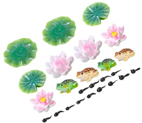 Toyvian Décoration De Jardin Mini Grenouilles Et Têtards Accessoires Résine pour Bassin Artificiel Figurines De Plage Décoration Extérieure pour Maison Et Jardin