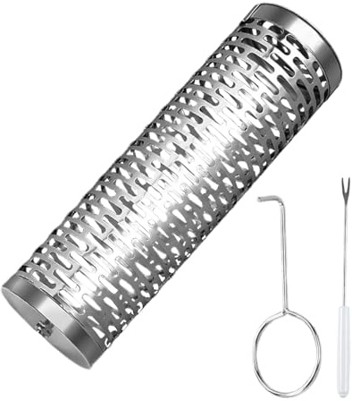 Panier À Grill Roulant – Filet De Barbecue En Acier Inoxydable, Gadget De Cuisine À Poignée Amovible, Panier À Légumes | Hommes Papa Père Anniversaire Camping En Plein Air Barbecue Outil De Cuisine Fê