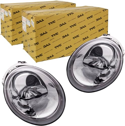 2x TYC H1/H1 Scheinwerfer links+rechts | 20-5639-08-2 + 20-5640-08-2 Kompatibel mit Beetle (9C1, 1C1), Beetle Cabriolet (1Y7)
