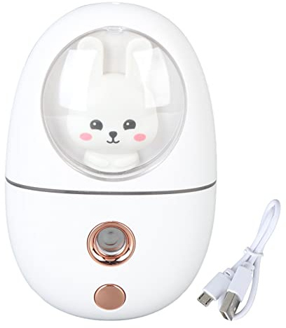 Cocoarm Mini Vaporizador Facial de Animales Lindos, Pulverizador de Bruma Facial USB Recargable, Mini Humidificador con Tanque de Agua de 35ml, para Viajes, Oficina y Uso en el (WHITE)