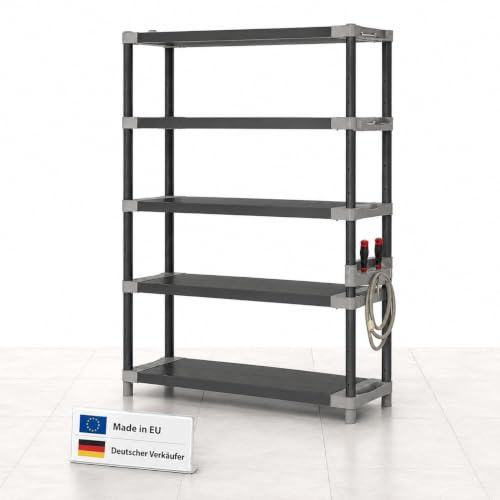 Ondis24 Schwerlastregal Kunststoffregal Qualipro | Lagerregal, Kellerregal 600Kg Belastbar, 120Kg je Boden