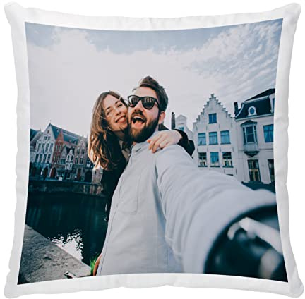 Regalo Original Cojín Personalizado con Foto, 40cm x 40cm