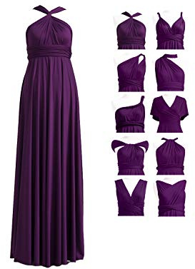 72styles Bridesmaid Dresses Long V Neck Elegant Off Shoulder Wedding Evening Dress Bridesmaid Dress Convertible Multi-Way Dress