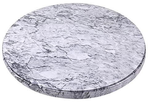 Flexzion rund marmor ostbräda – 30,5 cm grå serveringsbräda för kölster, ost, skärning, bakverk, grytunderlägg – non-stick och värmebeständig