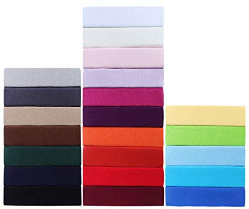 GREEN MARK Textilien Lenzuolo con angoli in jersey, 100% cotone, disponibile in diverse misure e colori, qualità ÖKOTEX Standard 100, 180 x 200 cm, 200 x 200 cm, blu navy