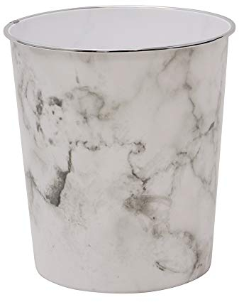 JVL Piccolo Cestino in Marmo per la Carta, 24,5 cm x 26,5 cm Circa, Confezione da 1