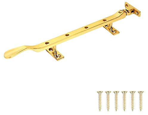TERF® 250mm Heavy Duty Traditional Victorian Style Polished Brass Window Casement Stay Spoon Style 250mm (10 inch) including Fixing Screw - Pack of 1