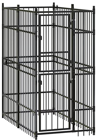 vidaXL Outdoor Hundezwinger Stahl 1,84m² Hundekäfig Hundehütte Hundehaus