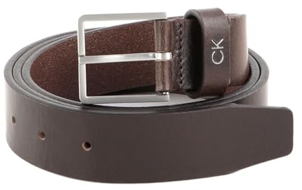 Calvin Klein Herrbälte formellt bälte 3,5 cm läder, Brun (mörkbrun), 105