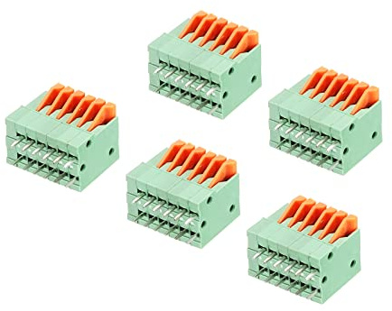 sourcing map PCB Ressort Bornier Connexion KF141V 150V 2A 2.54mm 6 Positions pour PCB Tableau Électroniques Ordinateurs Paquet de 5