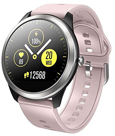 QESTO F11 Smart Watch, ECG+PPG Heart Rate BP O2 Monitor 1.22Inch Large Display Bluetooth Music Weather Push IP68 Waterproof SmartWatch(B)(B)(C)