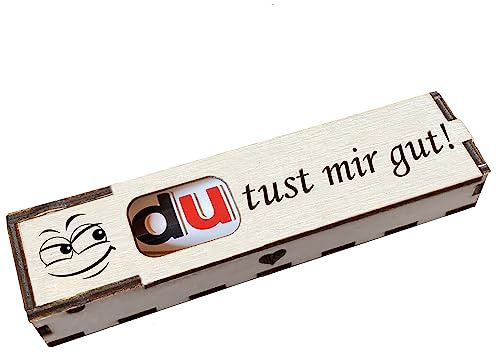 Duplo Geschenkbox mit Gravur inkl. Schokoriegel Holzbox mit Spruch Geschenkidee Schokolade Mitbringsel - Du tust mir gut