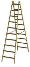 PHSPSL10 Holz-Sprossen-Stehleiter 2x10 PROTEC.Class PHSPSL10