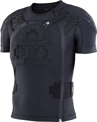 EVOC PROTECTOR JACKET PRO Protektorenjacke (LITESHIELD FLEX Brust-, Schulter- und Rückenprotektoren, 3D-Belüftung, nachhaltige Herstellung aus recyceltem MIPAN Nylon, Größe: S), Schwarz