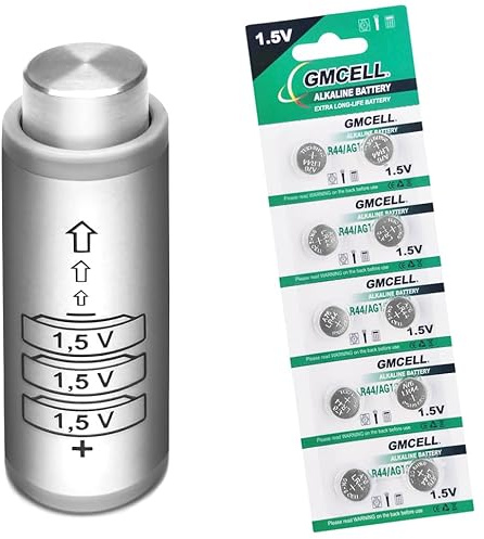 Adaptador de batería para camaras PRAKTICA + 10 Baterias LR44 - Reemplaza PX21, TR133R, V21PX, PX-21 UG-523 TR133