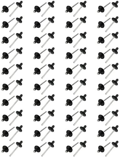 XYWHPGV 80 Pcs 4.8mm x 8mm Aluminum Open End Large Flange Blind Rivets(00452 95b20 4931a fdd06 64c6d 25f36