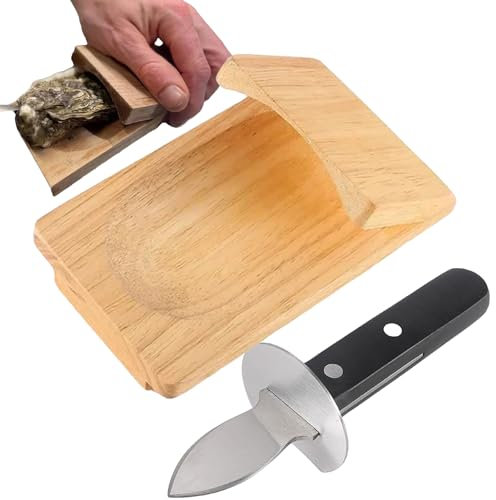 Oyster Shucking Clamp, Austernhalter aus Holz, Austernöffner Klemme, Meeresfrüchte-Öffner, Handschutz-Werkzeug zum Öffnen von Meeresfrüchten und Schalentieren